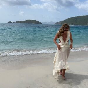 Patbo swim dress white. Size small